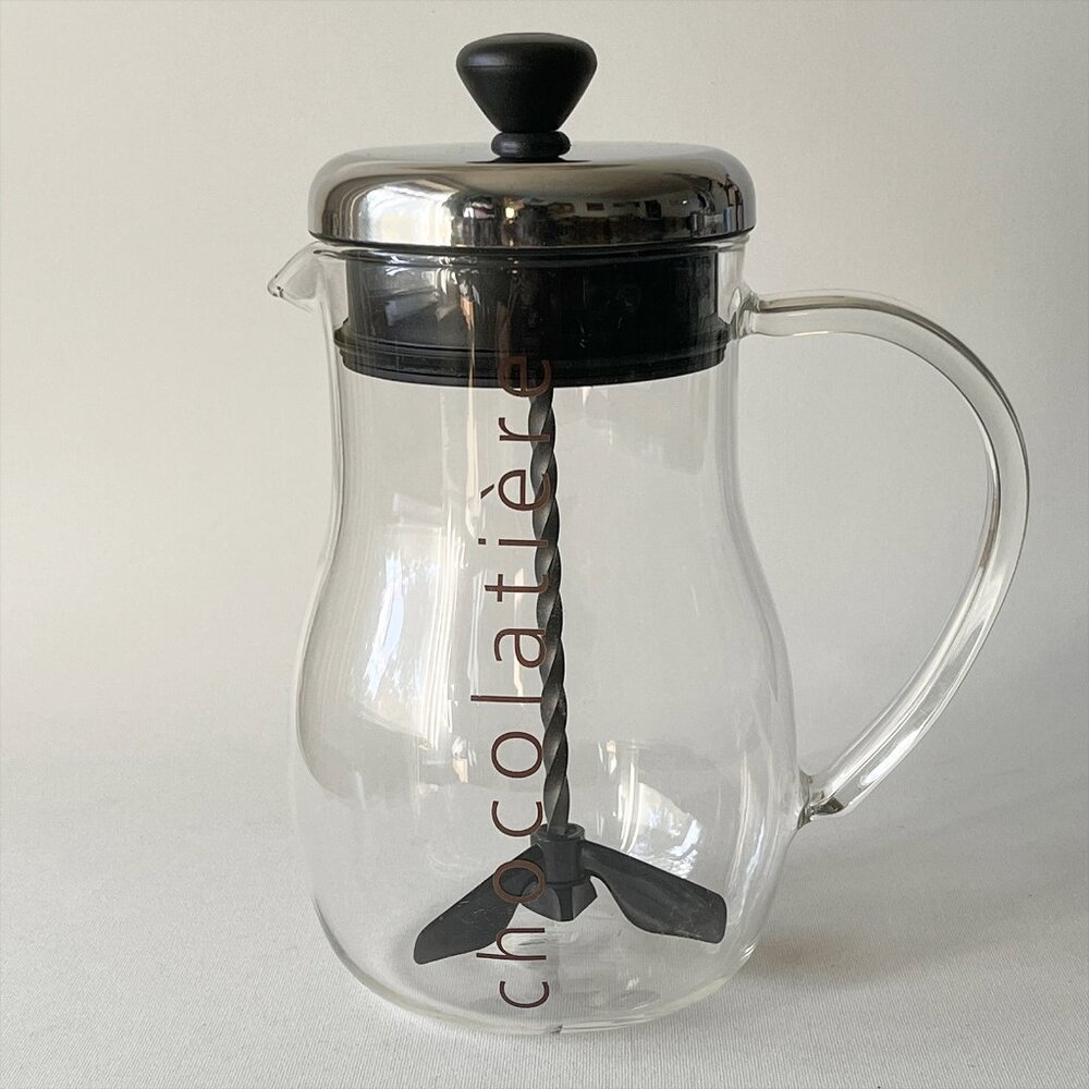 Bodum Chocolatiere Hot Chocolate Glass Jug with Frother Mixer Pitcher